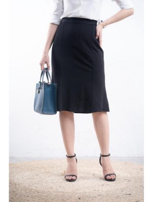 Chân váy bút chì công sở màu đen chân váy big size cotton co giãn GLV154