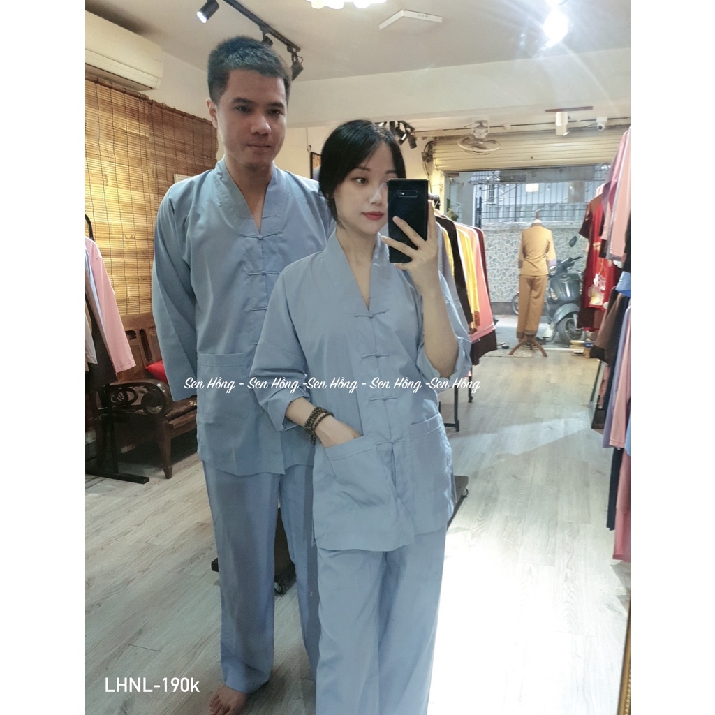 🍀🍀Quần Áo Phật Tử - Bộ La Hán Truyền Thống Áo Lam Pháp Phục Đi Chùa Nam Nữ  Đi Viếng Chùa Loại 1 Kate Mát Mịn - Siêu Thị Top Top