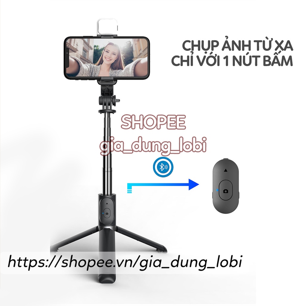 Gậy Chụp Ảnh 3 Chân Dài 1.7Mét Có 2 Đèn Led Trợ Sáng Gậy Tự Sướng Bluetooth  Selfie Điều Khiển Từ Xa Gấp Gọn Cao Cấp - Siêu Thị Top Top